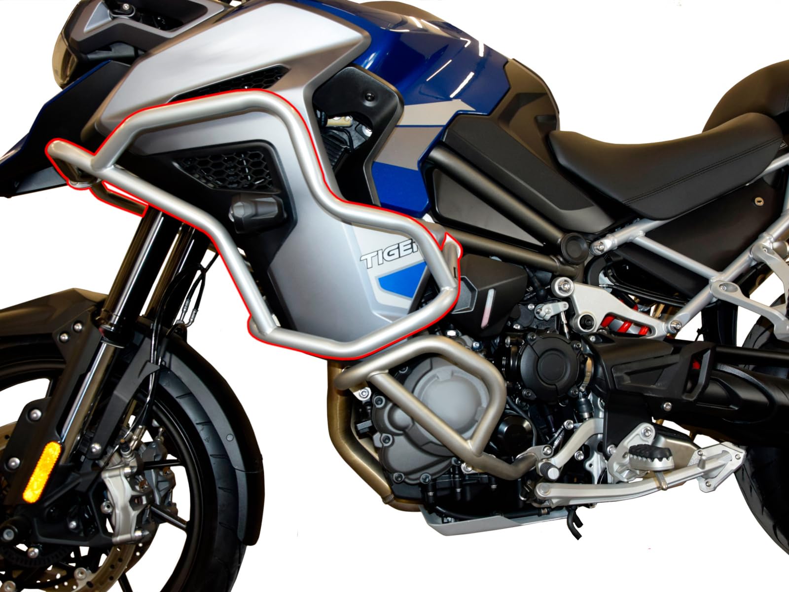 Defensa protector de motor Heed Tiger 1200 GT Explorer/Rally Explorer (2022 - ...) - superiore, plata