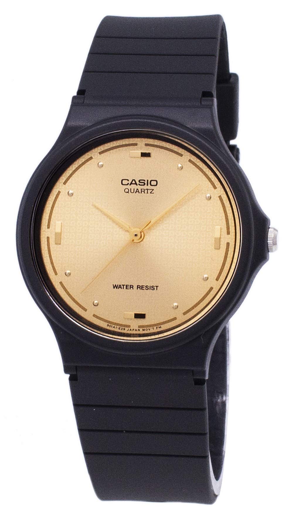 Casio Men's Gold Dial Black Rubber