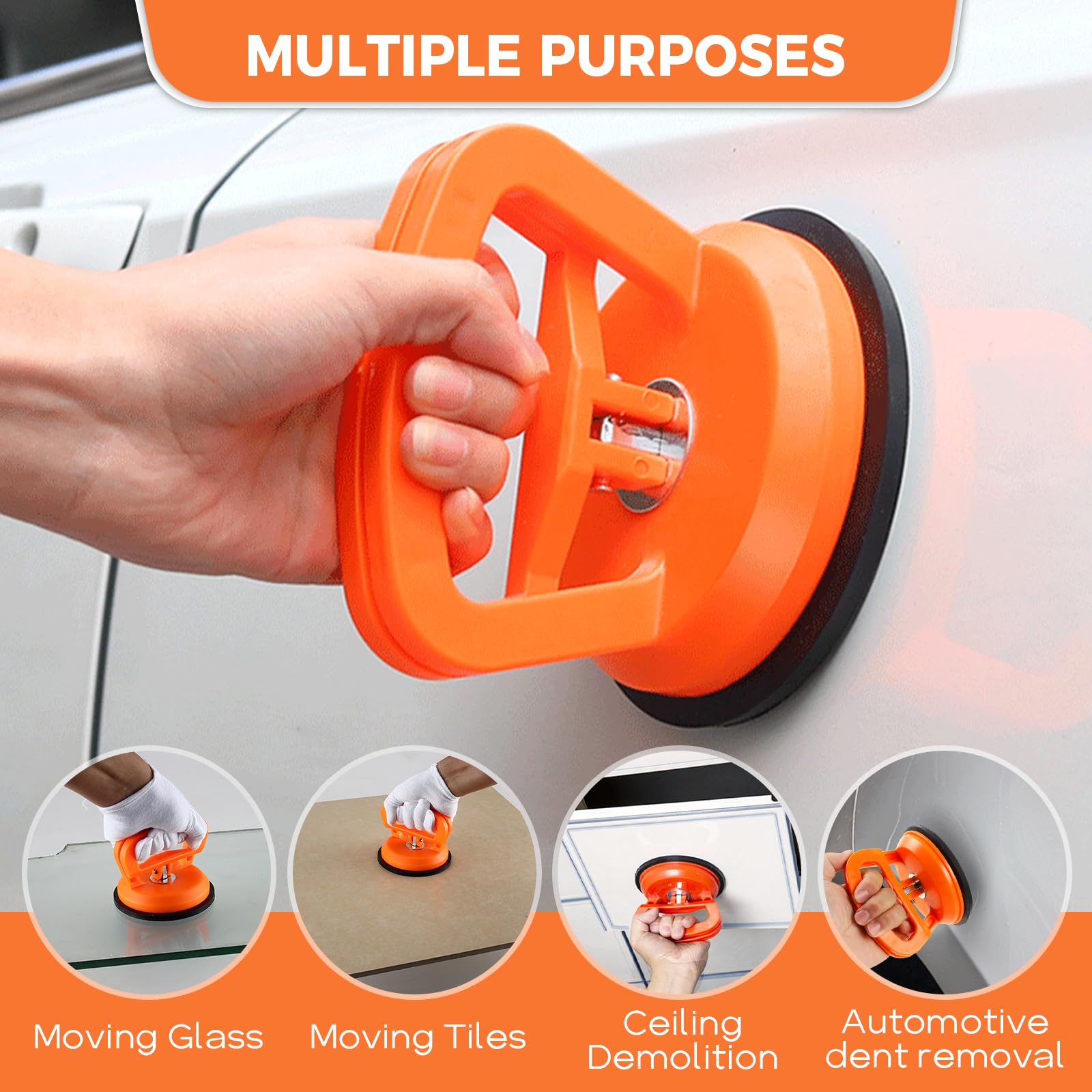 Saugnapf, Estrazione ammaccature auto 3Pcs Set di riparazione per ammaccature auto, Strumento per rimuovere ammaccature con forte ventosa per riparazione rapida di ammaccature sull'auto senza danni