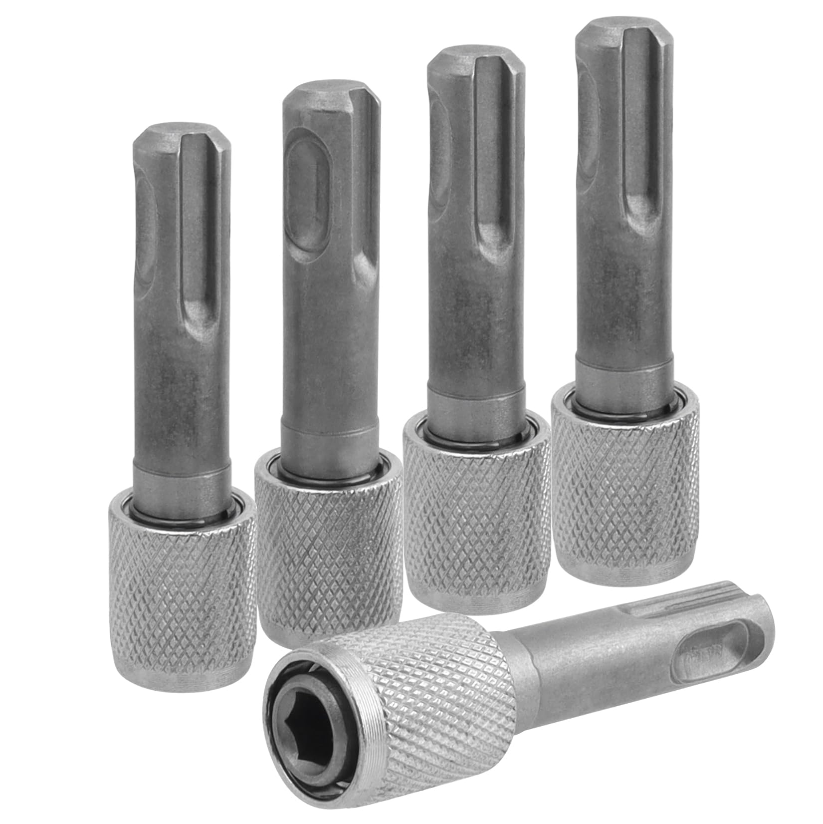 Yakamoz 5 Pack SDS Plus to 1/4" Hex Adapters, SDS-Plus to Hex Socket Converter Quick Change 1/4 Inch Hex Bit Holder for Rotary Hammer Conversion Tool