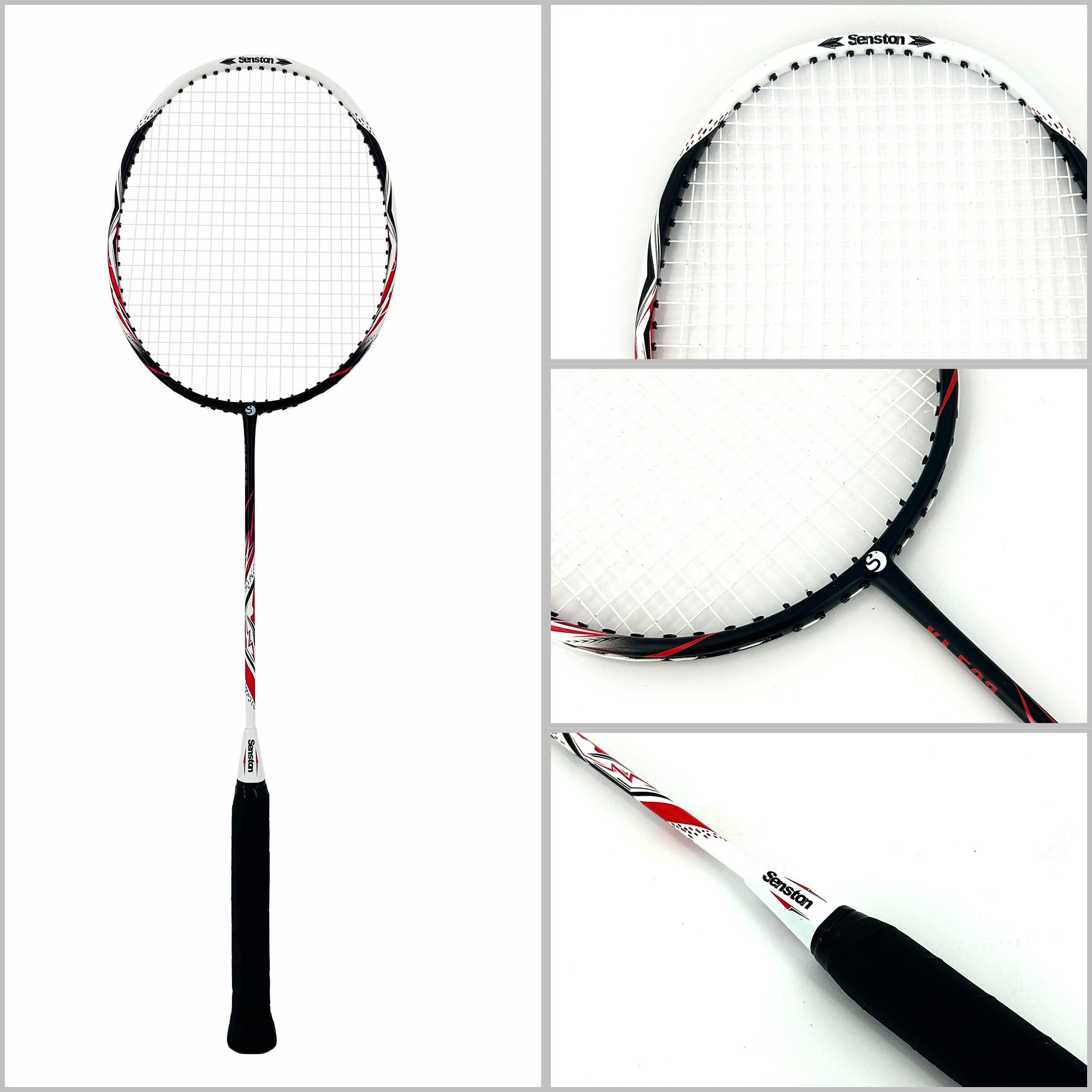 Senston Racchette Badminton in Fibra di Carbonio per Allenamento, Badminton Set con Borsa e 6 Volani in Nylon