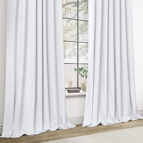 Miniatura 7 de Joywell Cortinas de lino 100% opacas de 90 pulgadas de largo, cortinas plisadas con pestañas traseras con ganchos para oscurecer la habitación,