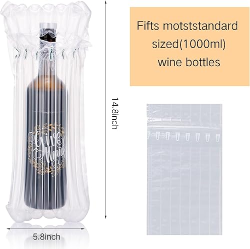 Miniatura 2 de Berlune 150 bolsas protectoras de viaje para botellas de vino, bolsas protectoras de burbujas inflables, embalaje de vino para viajes, columna llena
