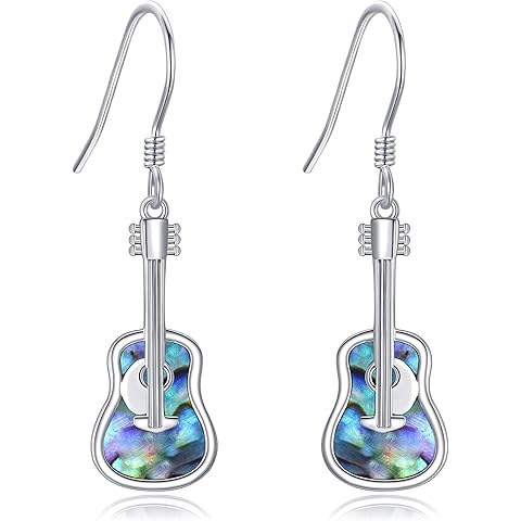 YAFEINI 925 Sterling Silver Violin Cello Guitar Trombone Flute Dangle Drop Earrings for Women Music Lovers Jewelry Gifts