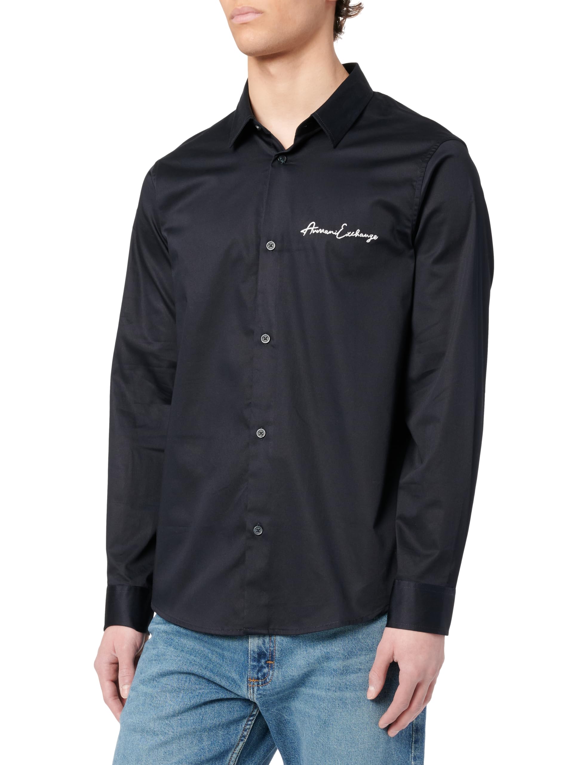 Armani Exchange Men's Essential, Logo Signature,Regular Fit,Blue,M