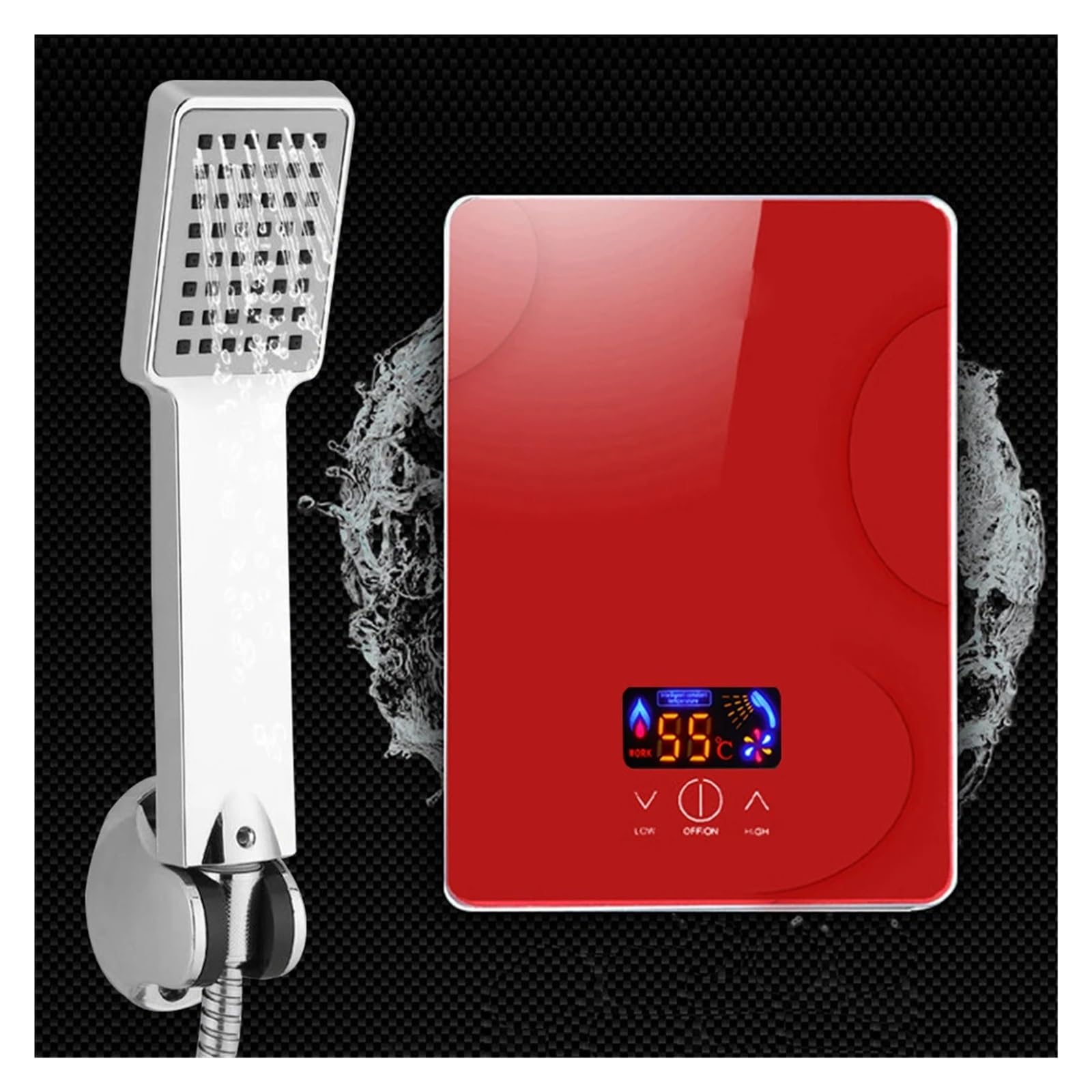 Scaldabagno Elettrico Senza Serbatoio For Acqua Calda Istantanea Da 6500 W Con Soffione Doccia 55 ℃ Kit For Bagno Veloce E Comodo