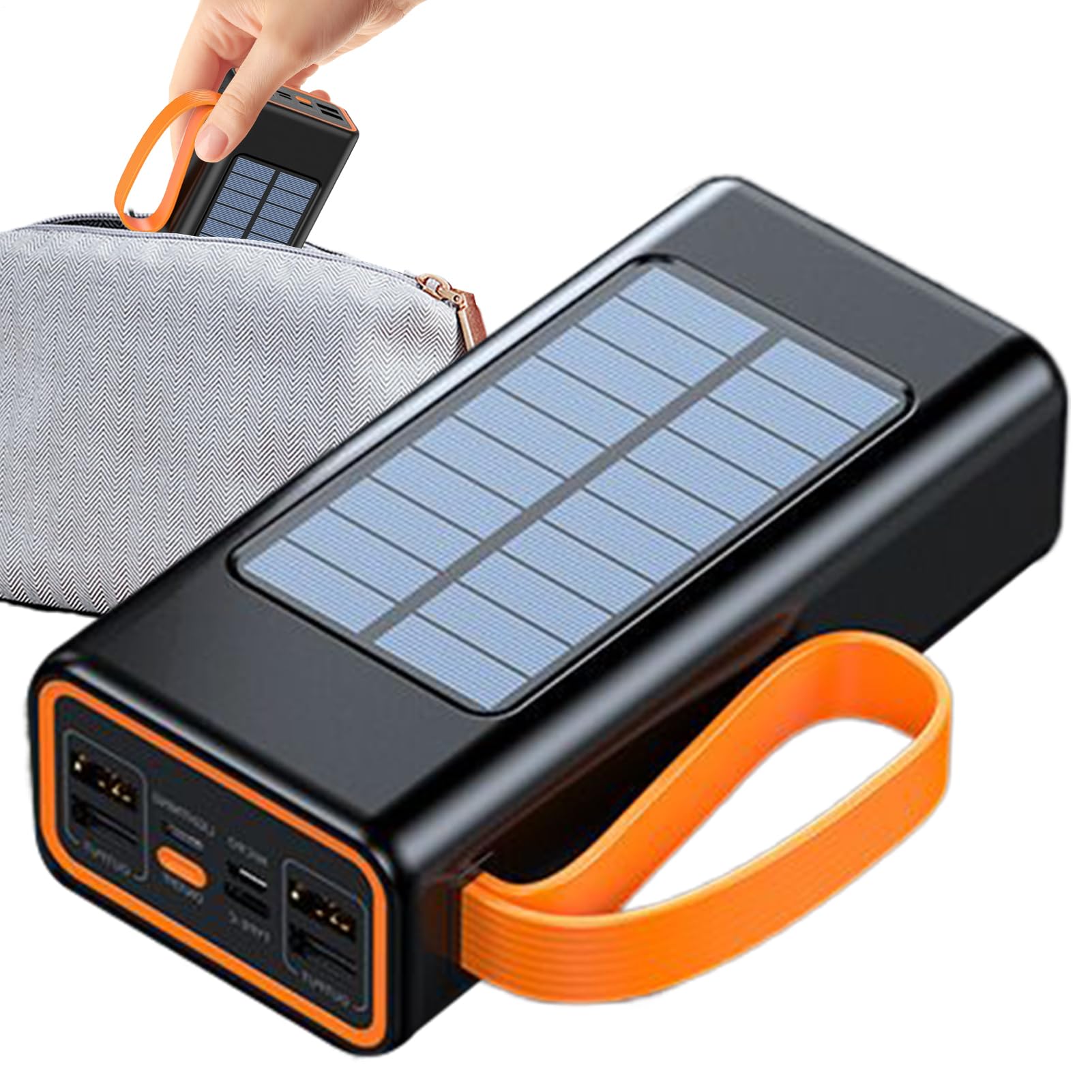 Chargeur Solaire Portable Power Bank Solaire avec Panneau Intégré