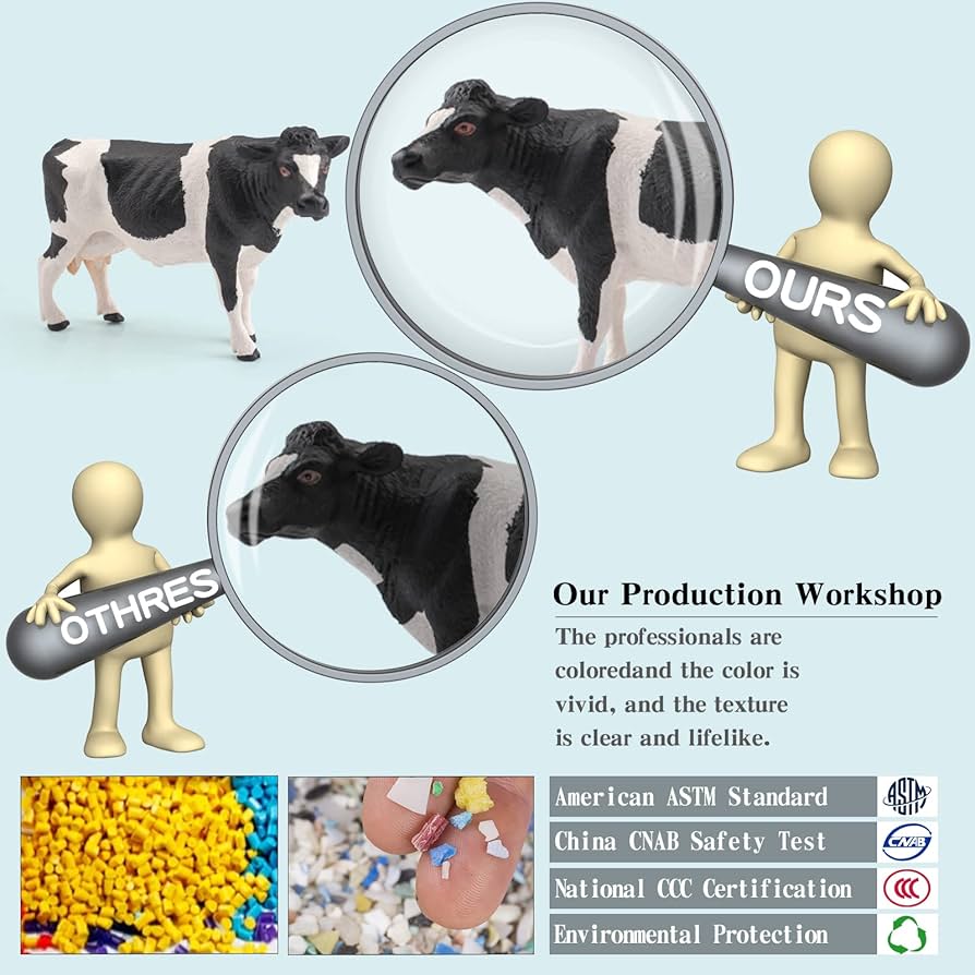 【希少】リアルな牛の置物　フィギュア　ホルスタイン Amazon.co.jp: 大型 リアルな牛の置物 雄牛のおもちゃ 幼児用 丈夫