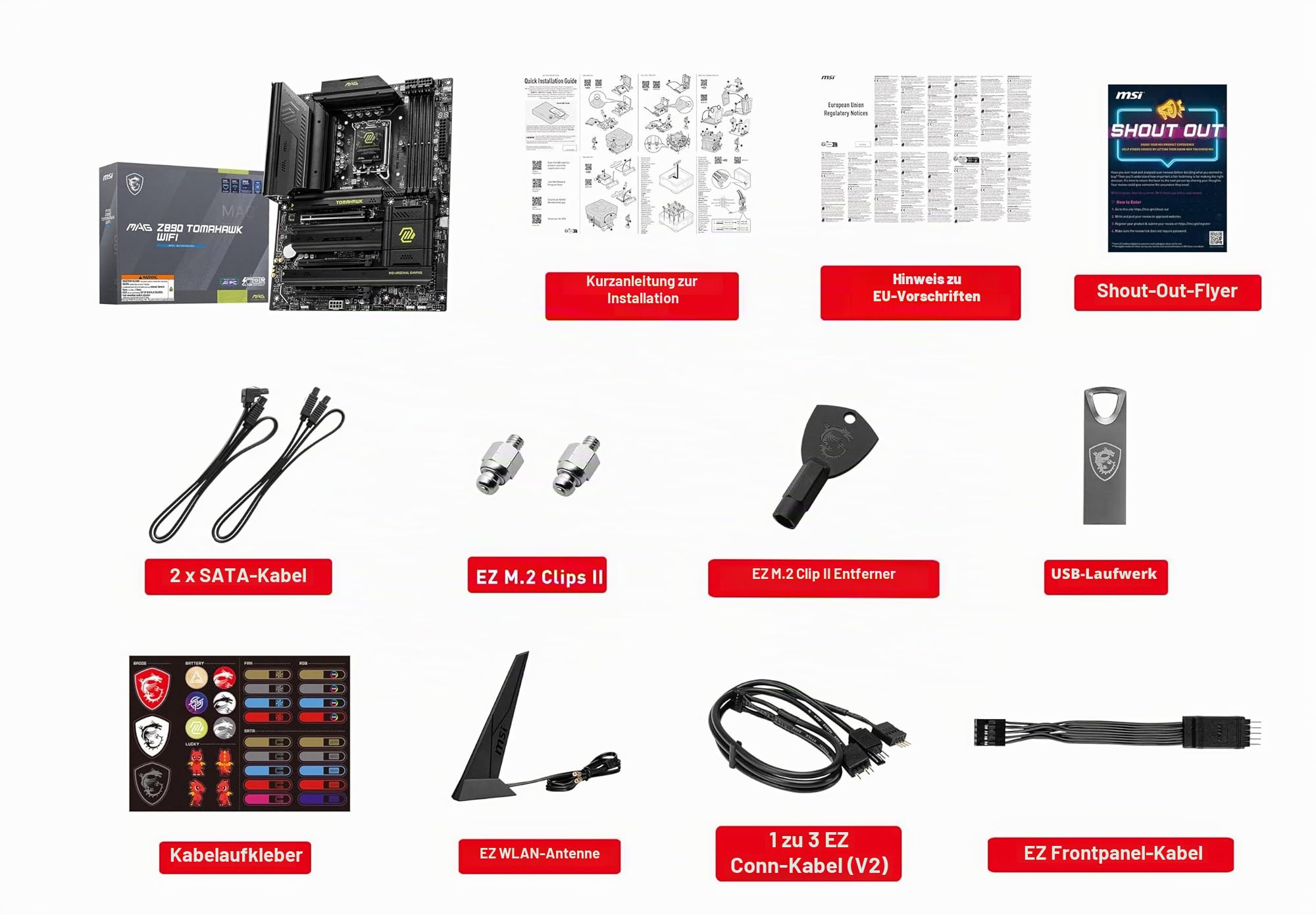 MSI MAG Z890 Tomahawk WiFi-Gaming-Motherboard (unterstützt Intel Core Ultra Series 2, LGA 1851, DDR5, PCIe 5.0, M.2, SATA, 5 Gbps LAN, USB Typ-C, Wi-Fi 7, Bluetooth 5.4,