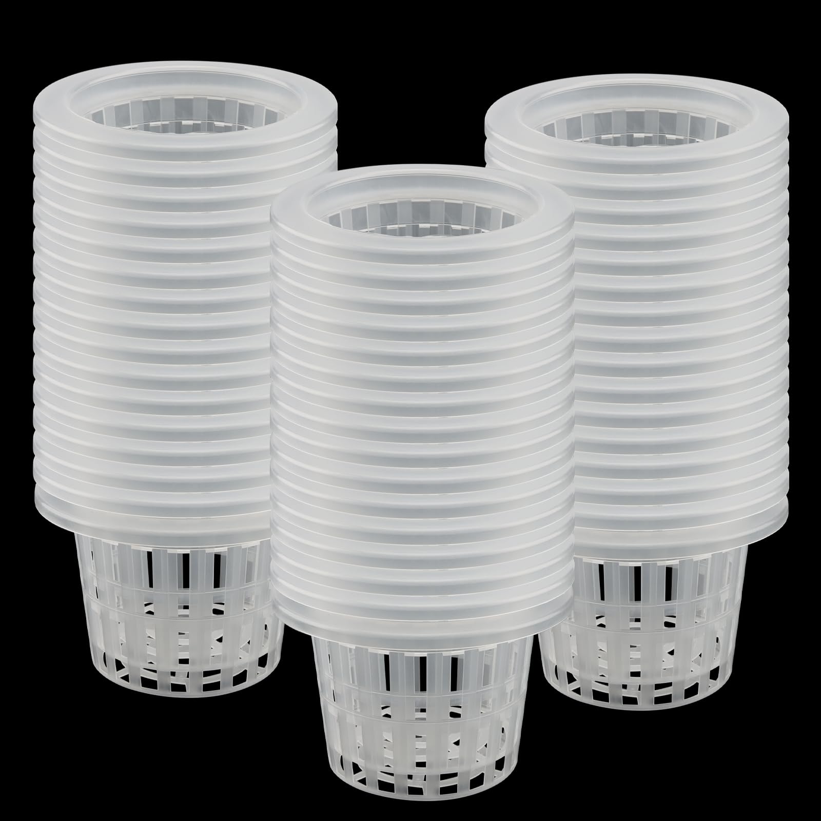 Pots en plastique de 10,2 cm pour culture hydroponique en lot de 50 pièces transparents