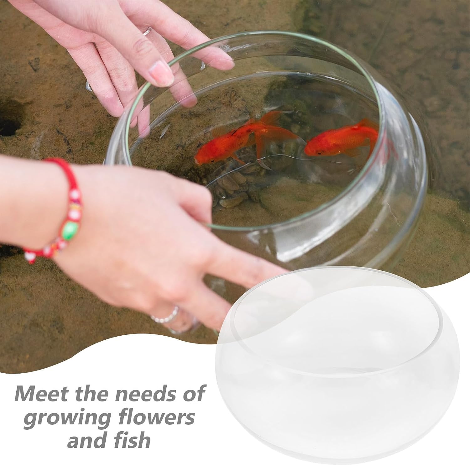 2pcs Glass Fish Bowl for Small Fish and Succulents Round Shape with High Transparency for Office or Wedding Decor 20cm Hydroponic Planter Container