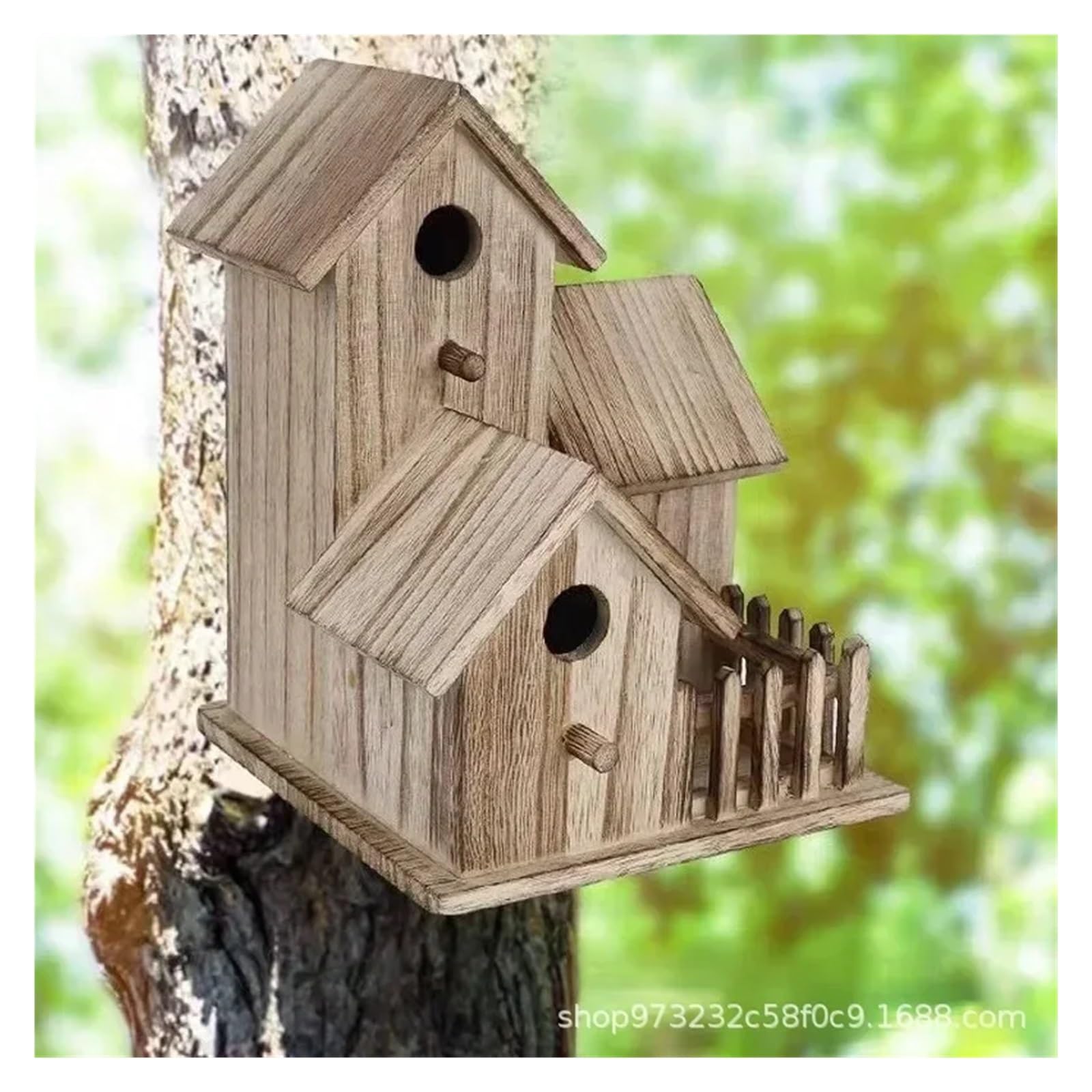 Caja Nido for pájaros de Madera | Jardín exterior multicolor: Caja nido for pájaros montable