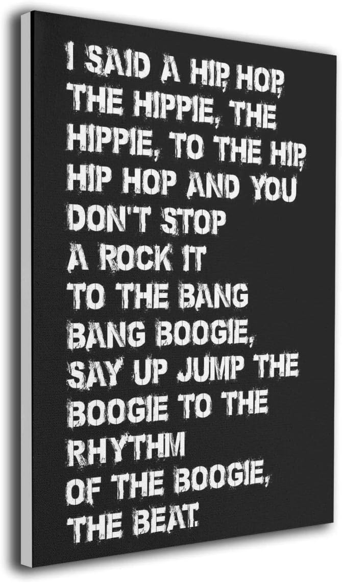 LP ART Canvas Print Wall Art Rappers Delight The Lyrics Picture Painting for Living Room Bedroom Modern Home Decor Ready to Hang Stretched and Framed Artwork 16''x20''