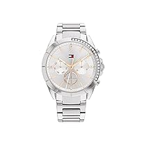 Tommy Hilfiger Orologio Analogico Multifunzione al Quarzo da Donna con Cinturino in Acciaio Inossidabile Argentato – 1782384