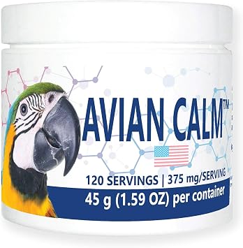 Avian CalmTM Dietary Supplement for Parrots, All-Natural Calming Supplement 120 Servings