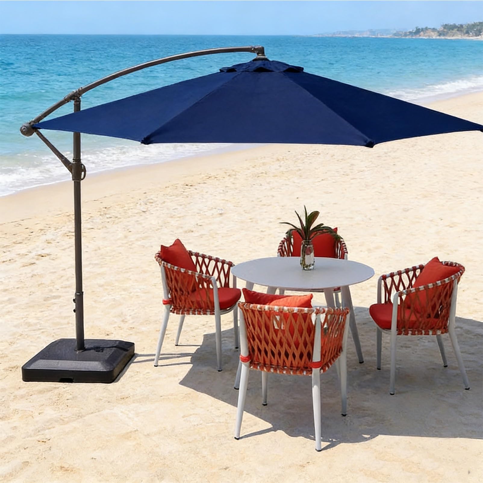 Generico Baldacchino di Ricambio Ombrelloni 2,0M 2,70M 3,0M (6/8 Stecche) - Tela di Ricambio Copertura per Ombrellone UV50+ - Facile da Cambiare, 10+ Colori(Navy Blue,3.0m 6 Ribs)