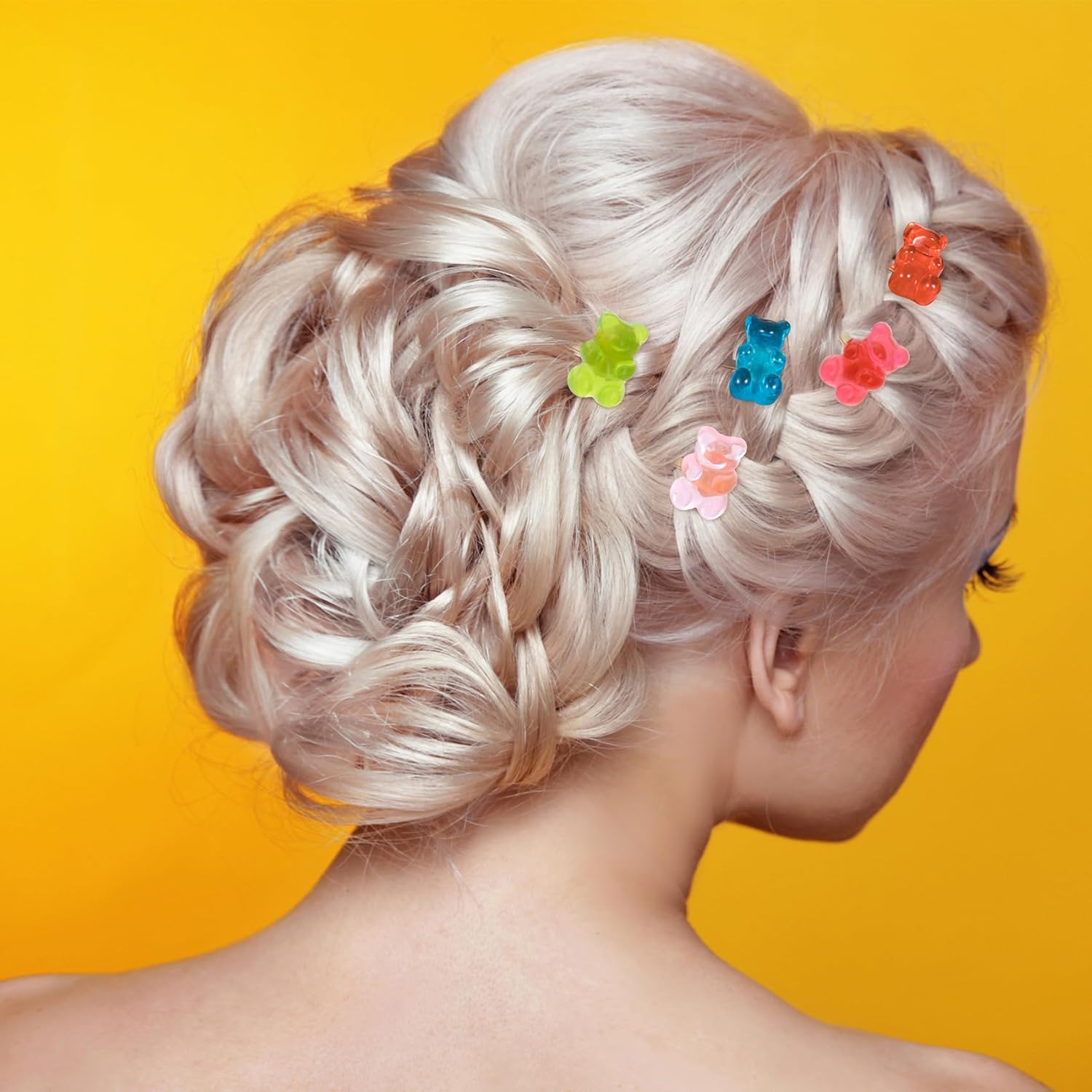 PAGOW 7 Styles Candy Hair Clips Cartoon Gummy Bear Barrettes Colorful Resin Animal Hairpins Handmade Birthday Valentines Christmas Hair Accessories for Women Thin Hair - Image 7