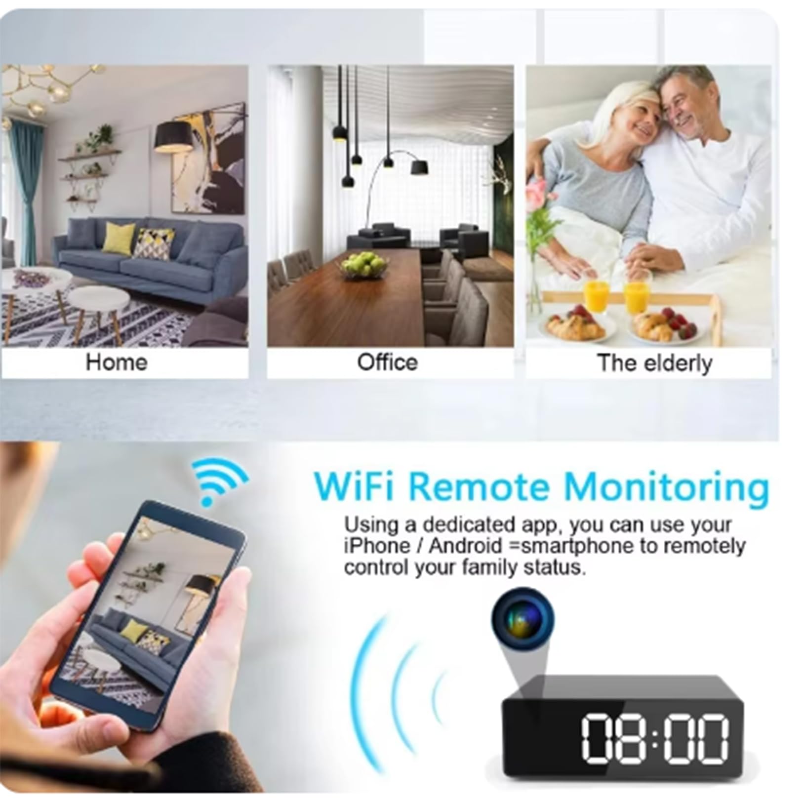 HD 1080P HD Surveillance Camera, Wi-Fi, Wireless, Z Noktowizją, DVR, Wykrywaniem Ruchu, Rejestrator Bezpieczeństwa