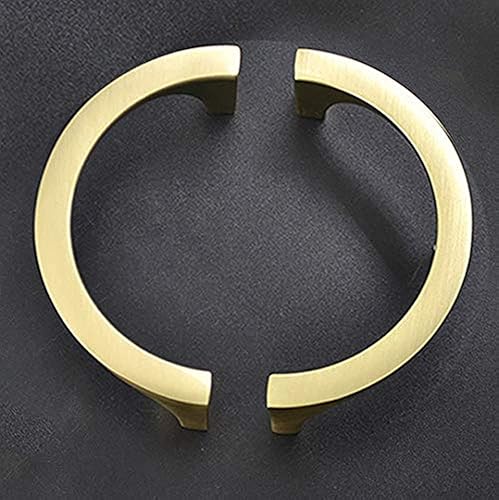 MOU 2 pares de manijas para gabinete, elegantes manijas de cobre dorado con doble agujero para cajones, armarios, armarios de TV