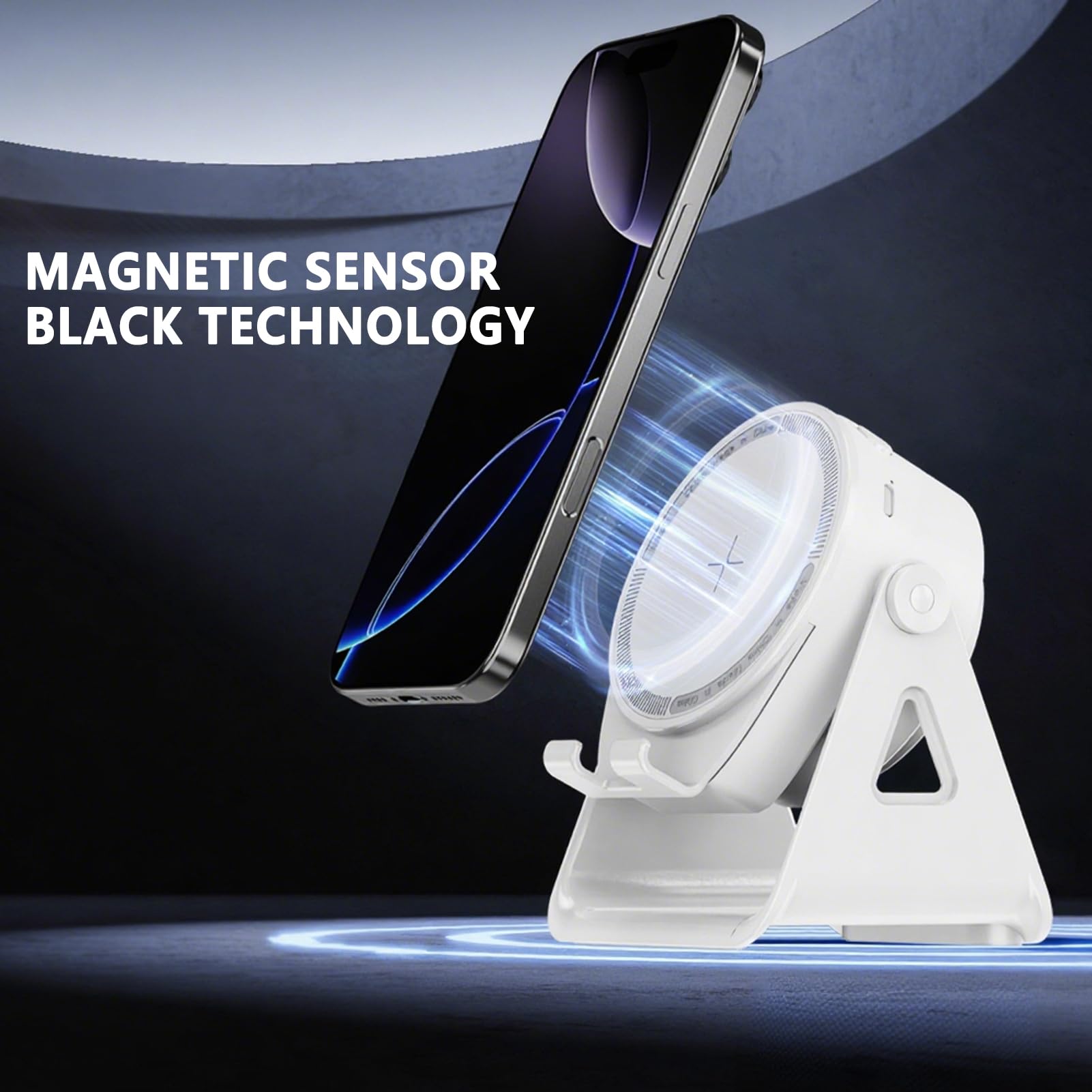 Induction Bracket Speaker Light, Intelligent Sensing Audio Dock, 360° Rotating Holder Design, Wireless Amplification Stand, For Travel Outdoor Desk Shower Car Use, 4.21x3.46x5.08 Inches