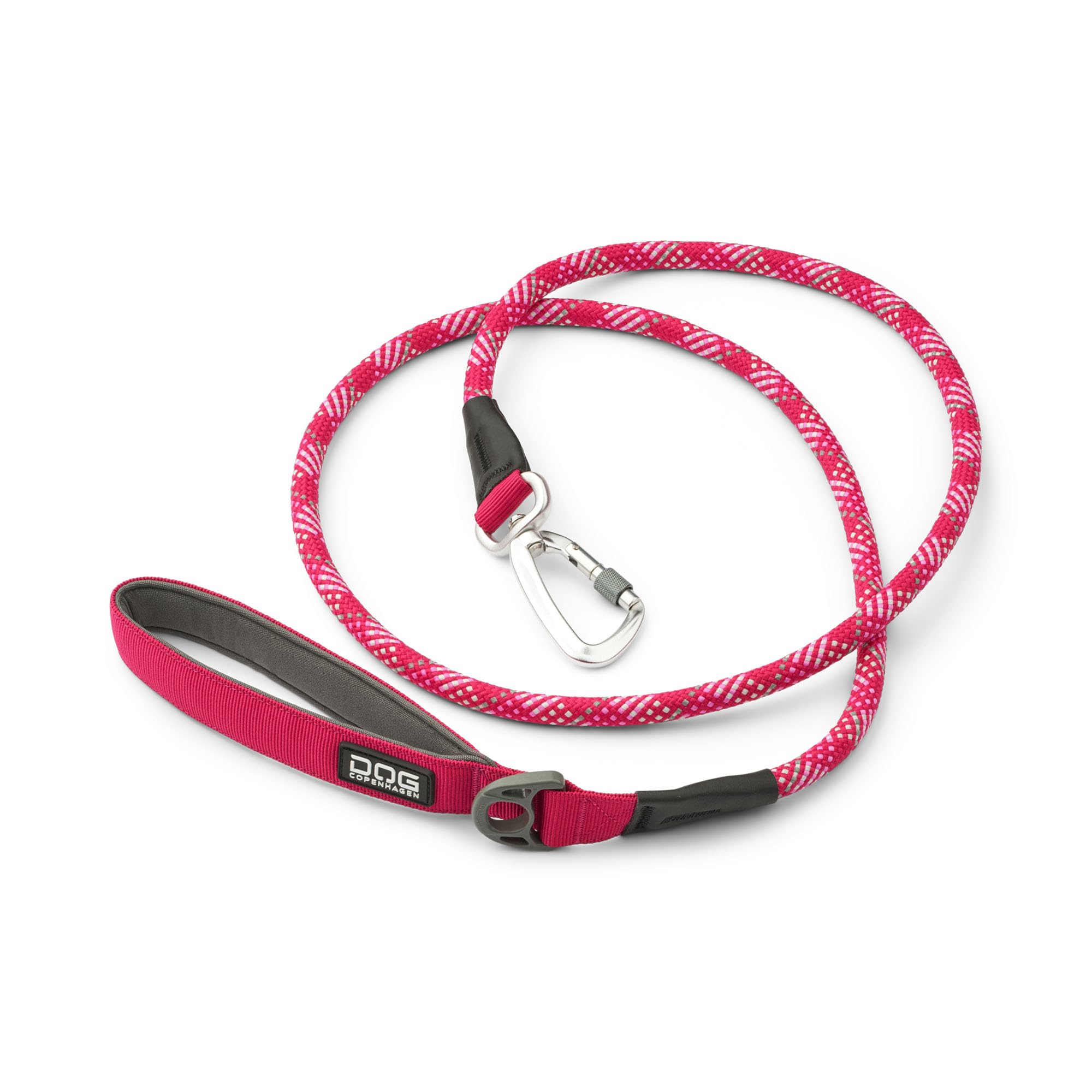 DOG Copenhagen Urban Rope 3.0 Dog Lead - Dog Training Lead - Dog Leash - Reflective Trim - Durable - For Small, Medium and Large Dogs - 160cm - Locking Carabiner - Padded Handle, Wild Rose, L — image 1