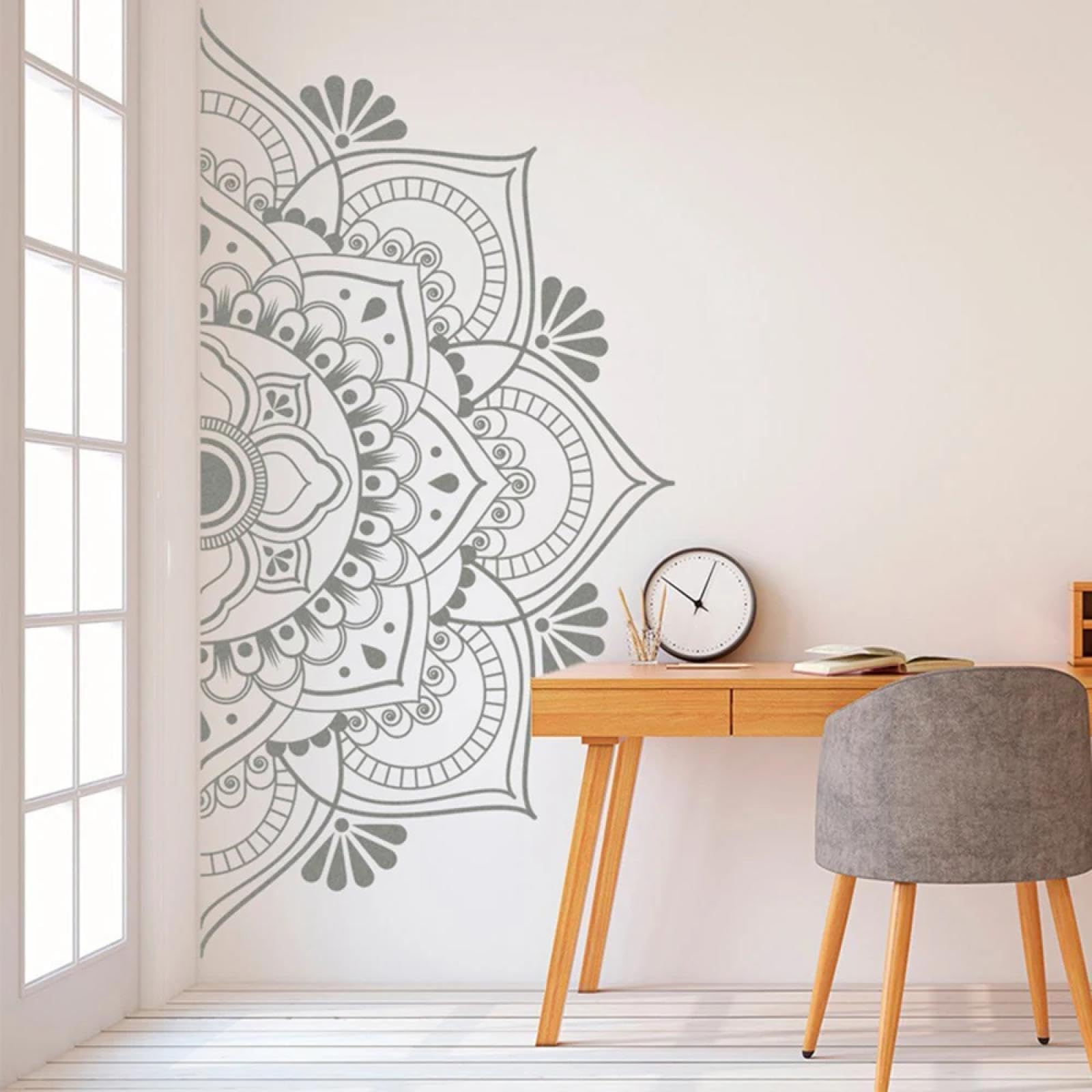 Half Mandala Wall Decal Bohemian Bohemian Decor Yoga Studio Wall Sticker Master Bedroom Headboard Decor