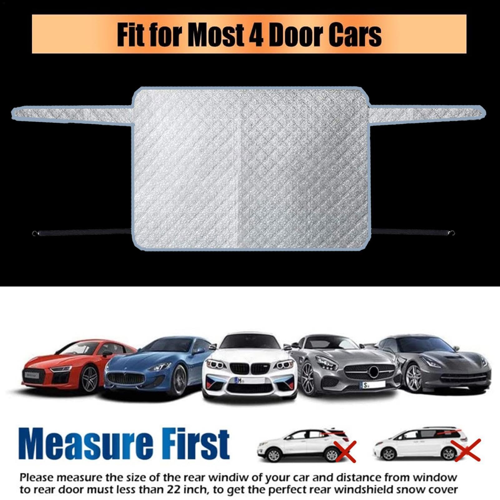 Copertura Parabrezza Auto Per Neve E Ghiaccio - 2 Strati, Con Magnet I E Cinghie, Tutte Stagioni - Foto 10