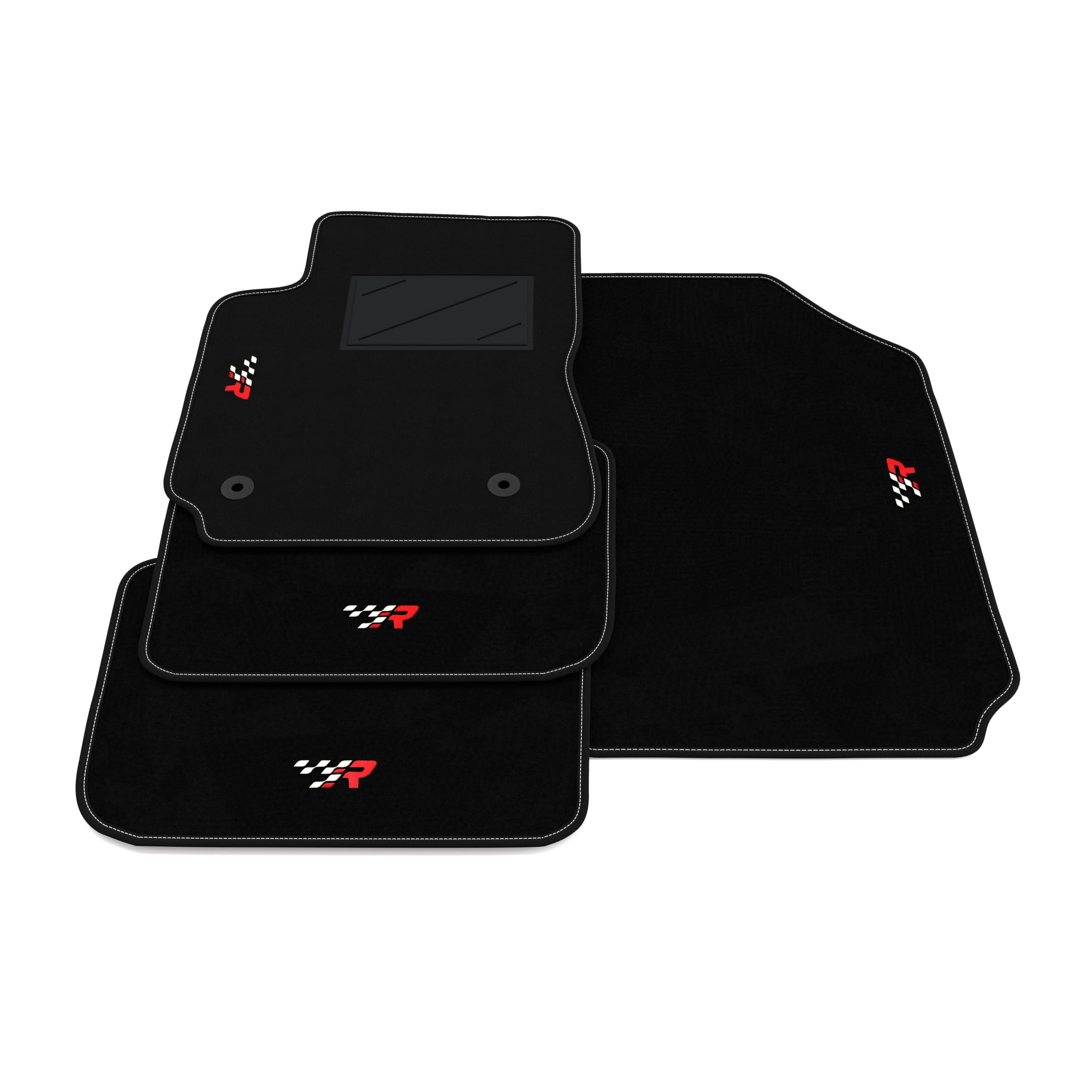 Set de Tapis de Voiture compatibles avec Citroen C4 Cactus 2014-2018 | Tapis sur Mesure en Moquette, Broderie R Racing, sur Mesure