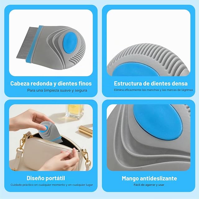 Foto 7 de 7 de Peine para manchas de lágrimas para perros y gatos, cepillo para perros, cepillo para gatos