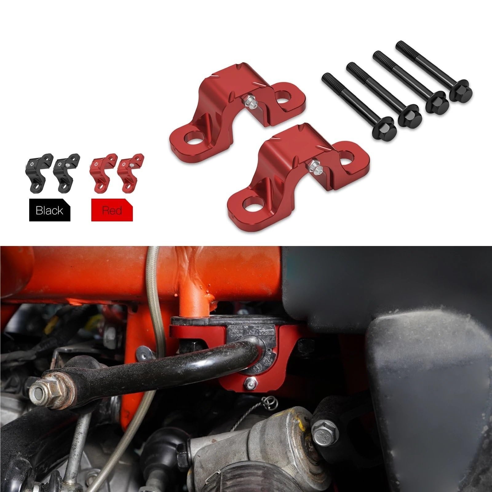 Pasuje do przednich wsporników stabilizatora Maverick X3, aluminium Billet, do CAN AM Maverick X3 4x4 Turbo DPS Max R RR UTV Wały napędowe(Black)