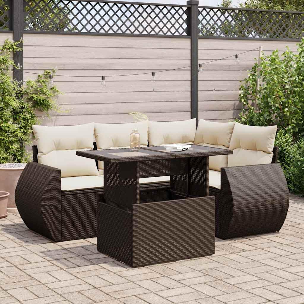 Juego de muebles de jardín con cojines resistentes a la intemperie y mesa ajustable para horas de relax en el exterior