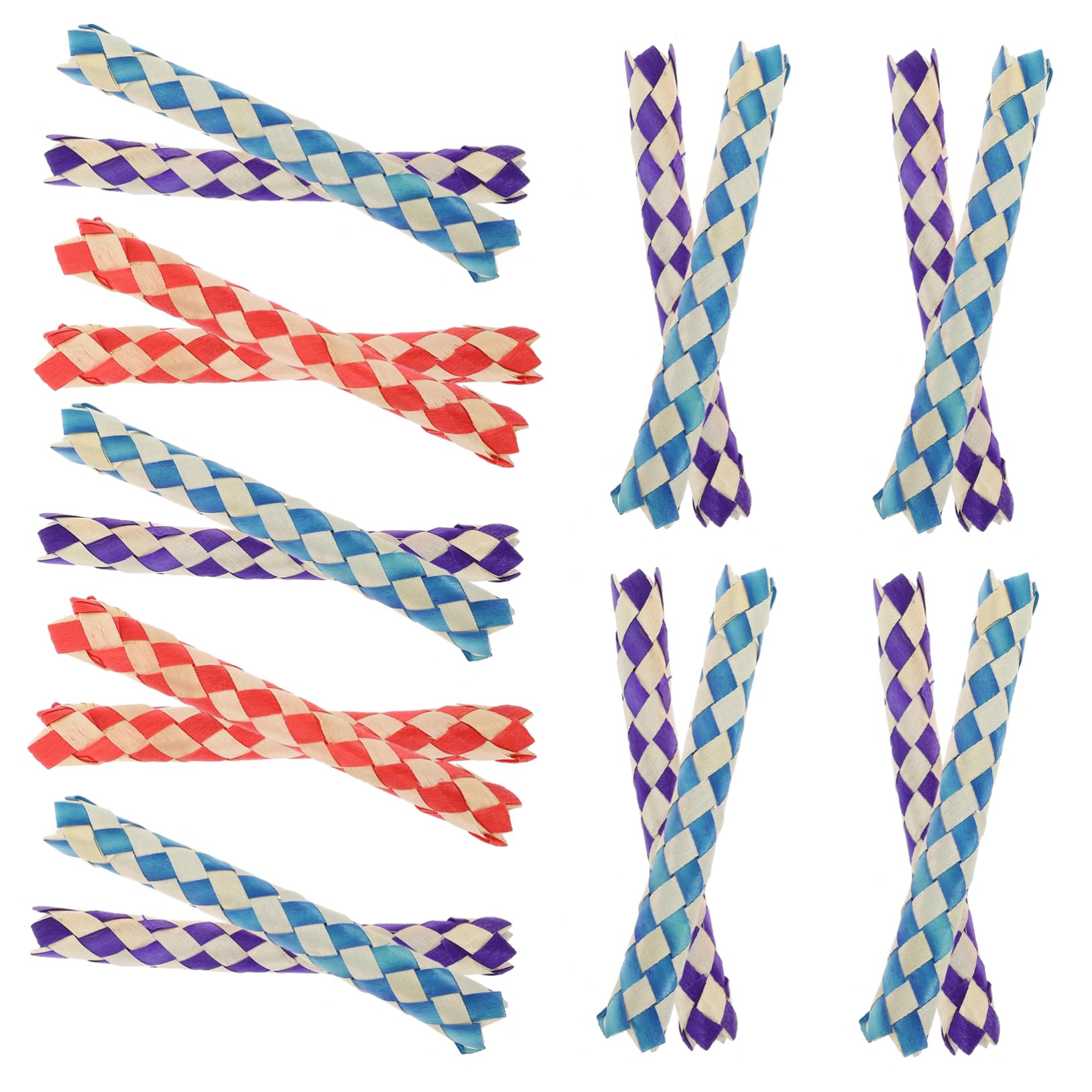 Jouet Tube Tressé pour Perroquet à Mâcher, Lot de 24 en Bambou