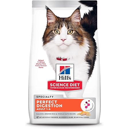 Hill's Science Diet Adult Cat Dry Food Perfect Digestion Salmon, Oats, & Rice, 13 lb. Bag
