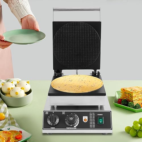 Miniatura 4 de Máquina comercial de cono de helado, máquina para hacer gofres, máquina eléctrica de conos de gofres. Máquina de desayuno de acero inoxidable con