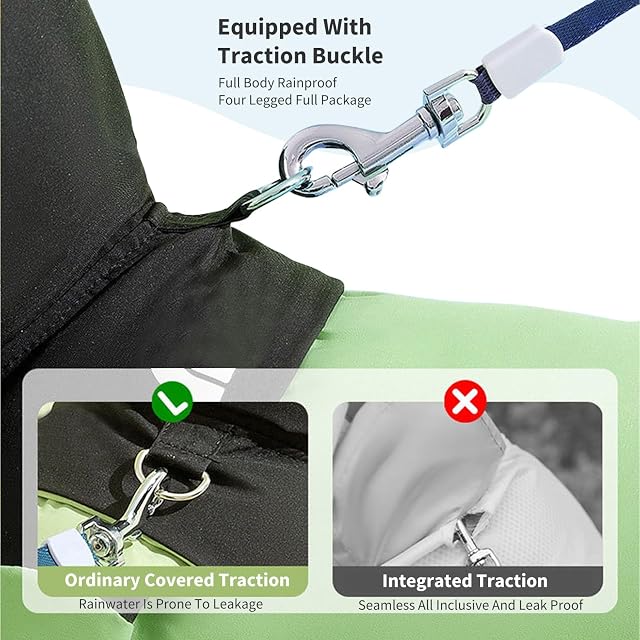 Foto 4 de 6 de PETCUTE Chubasquero para Perros con Capucha,Ajustable Impermeables para Perros con Banda Reflectante,Cuatro…