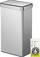 Vista 16 de EKO Mirage-T - Bote de basura rectangular con sensor de movimiento sin contacto de 50 litros/13.2 galones, acabado de acero inoxidable cepillado