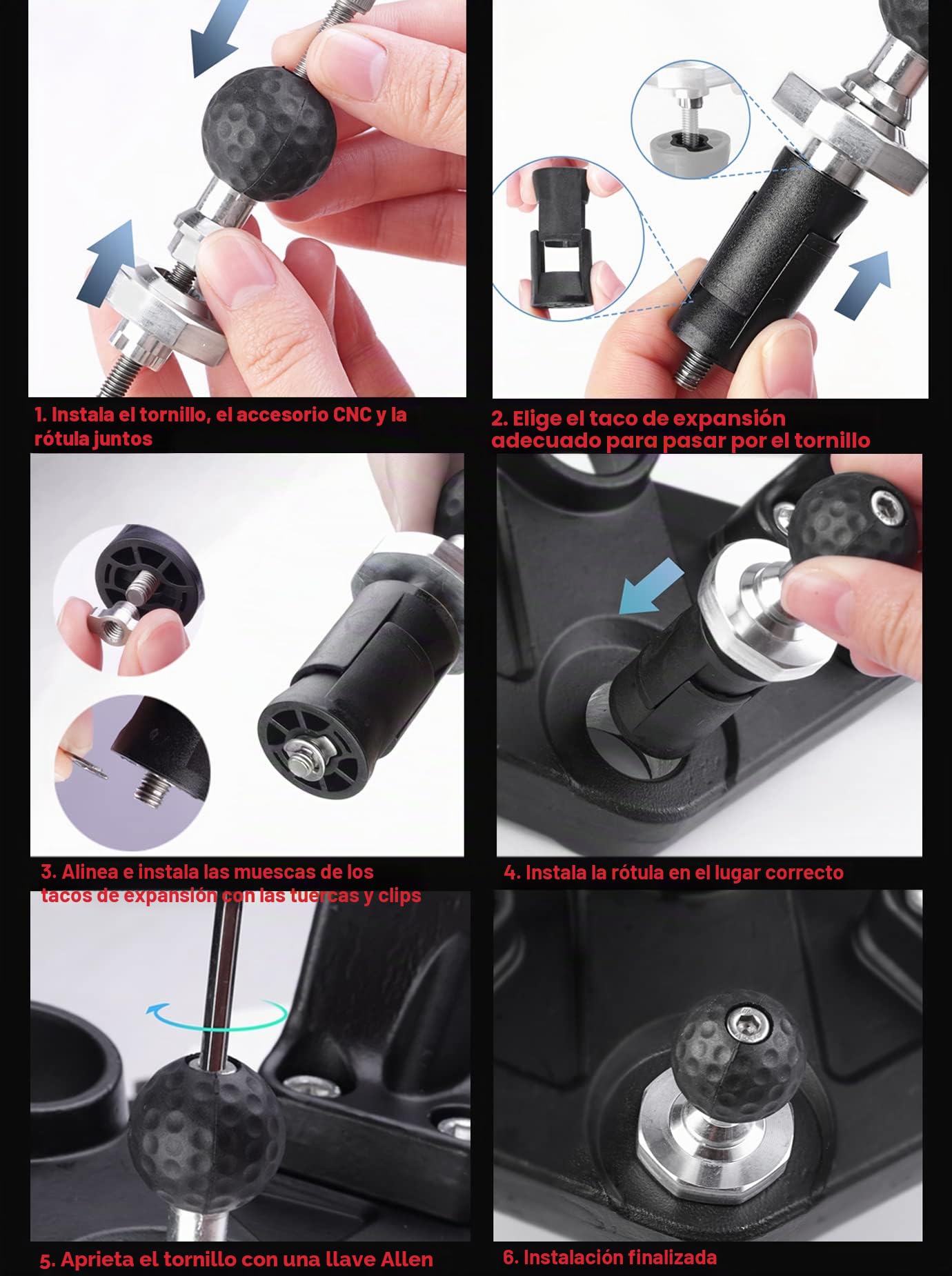 iMESTOU Soporte de Horquilla de Moto, Adaptador de Base de Bola de 1 Pulgadas para Agujeros de Horquilla de 12 a 30 mm Compatible con Motocicletas Yamaha/Kawasaki Ninja/BMW/Suzuki/Ducati
