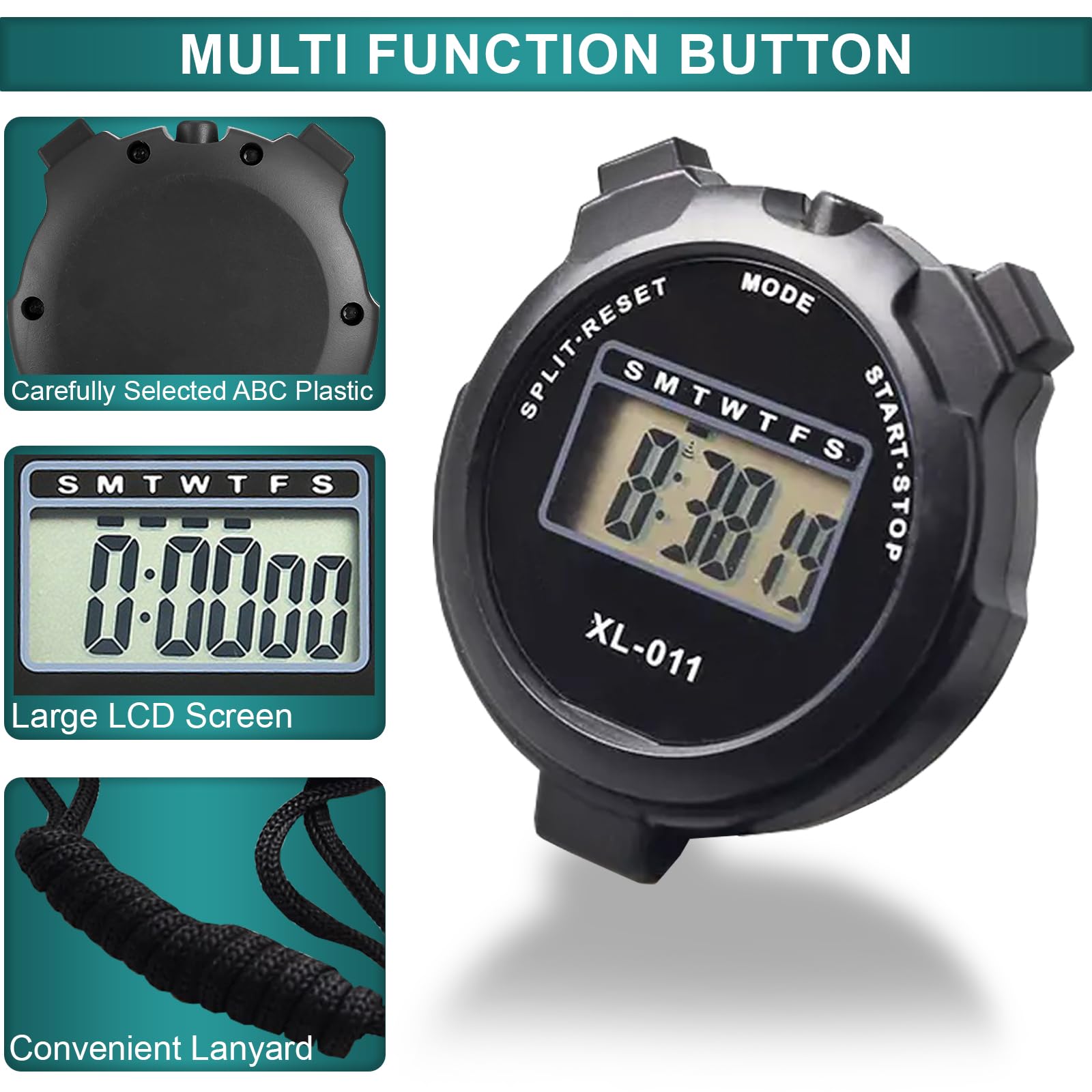 Digital Water-Proof Stop Watch, Multifunctional Sports Stop Watch for Swimming Running, Basketball and Football - Image 4