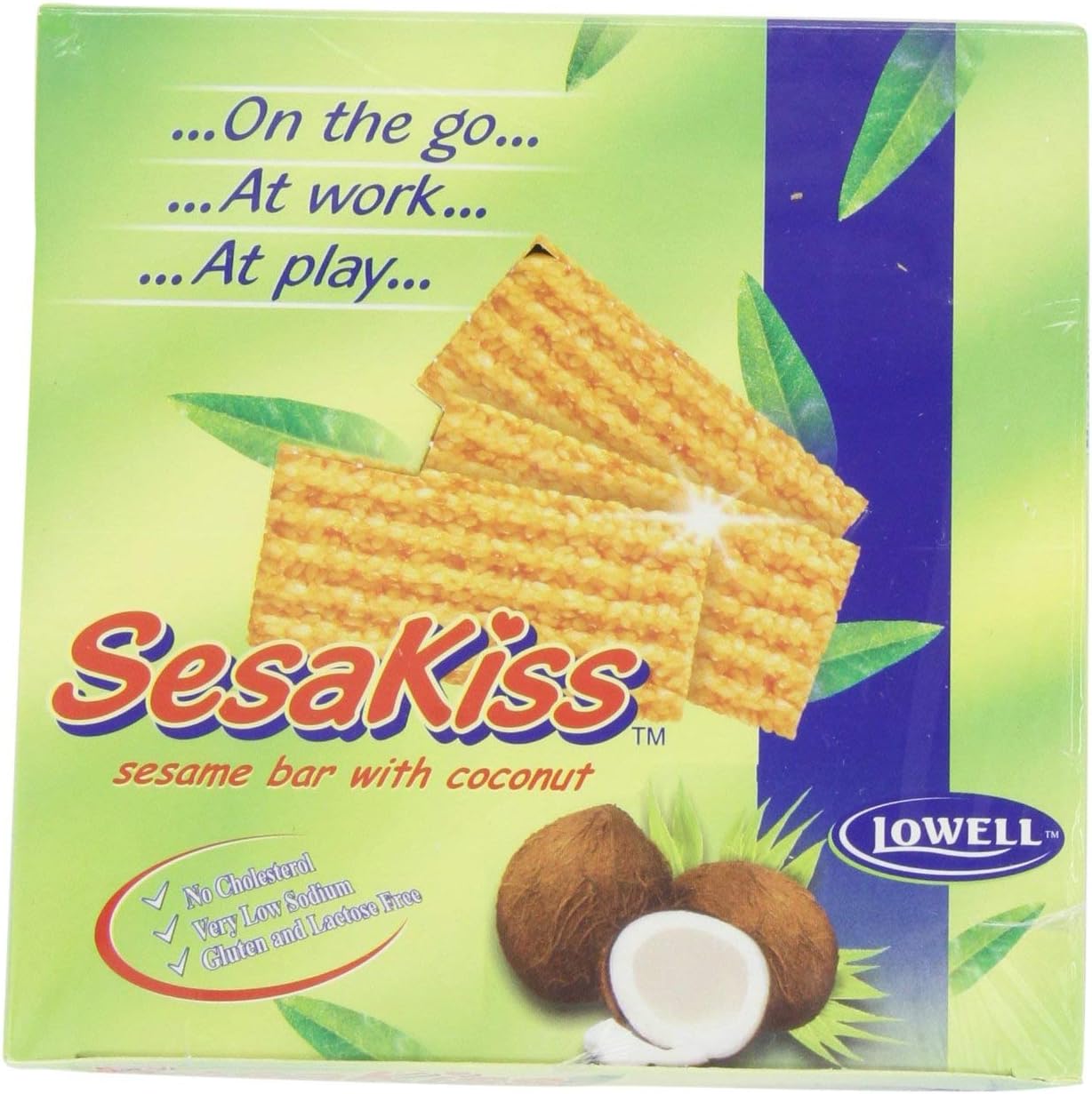 Lowell SESAKISS Sesame Bar Snips Coconut 24x30g. Product of Poland (Coconut)