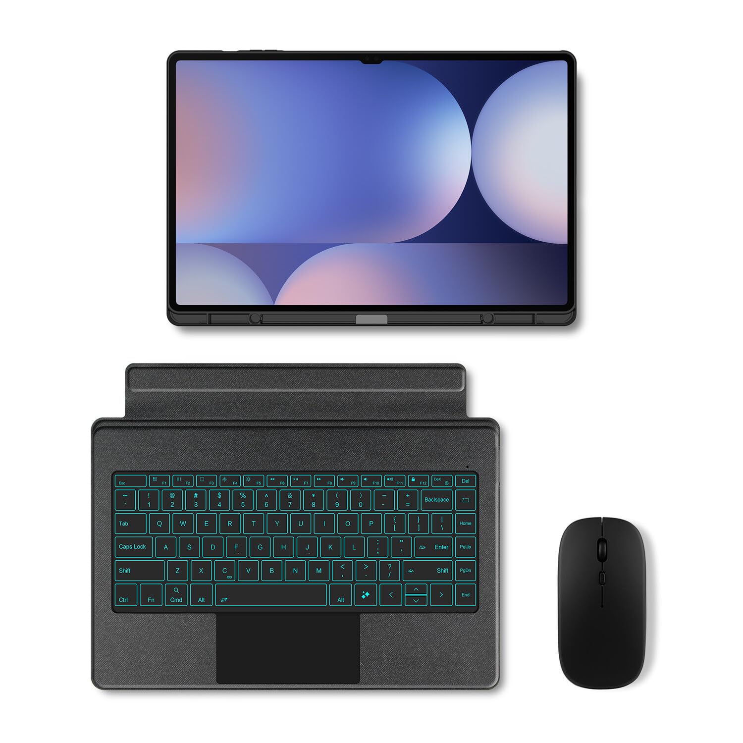 Teclado Samsung Galaxy Tab S8 Ultra SM-X900 funda negra ratón Bluetooth táctil 7