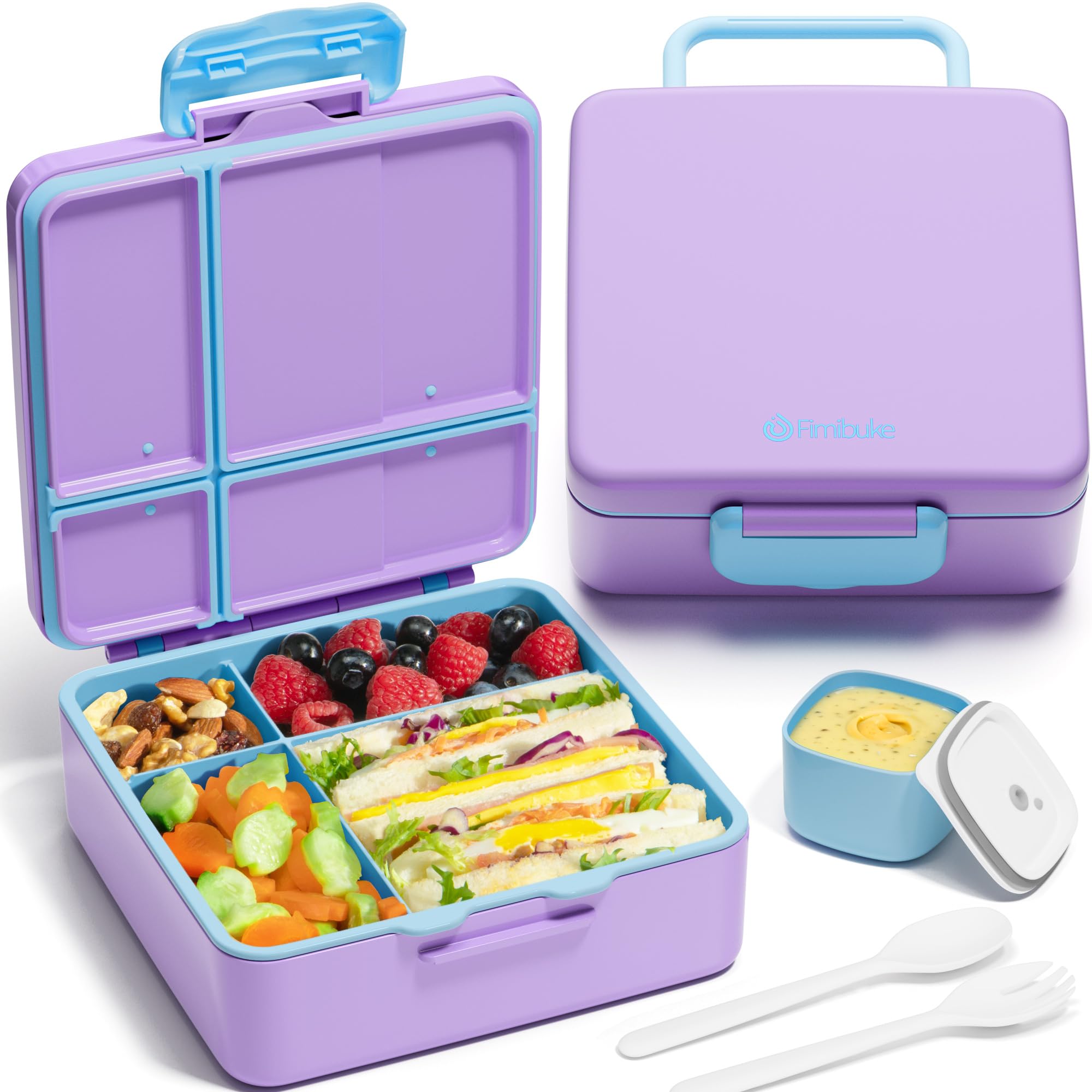 Fimibuke Bento Lunch Box for Kids, Toddler Bento Box with 4 Compartments