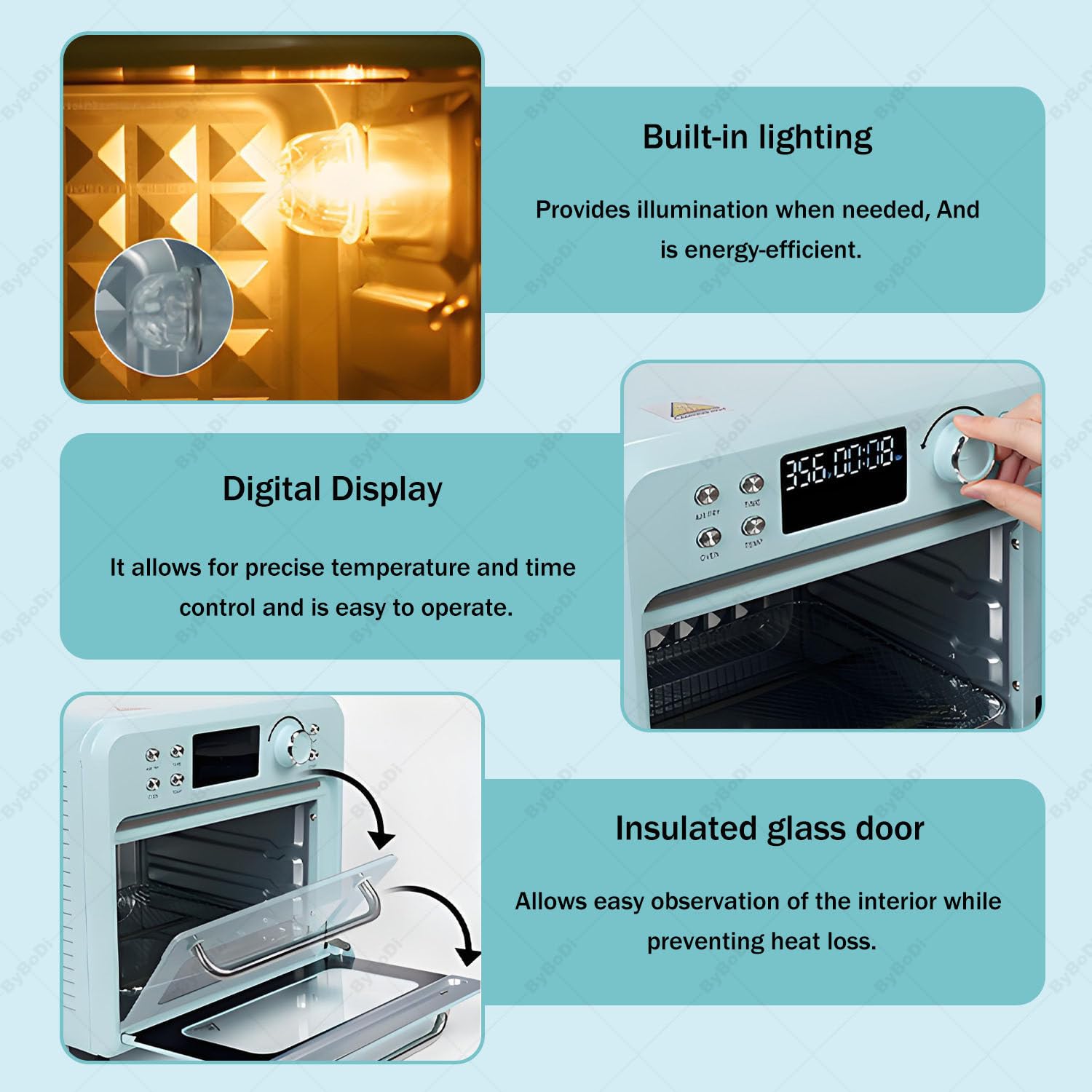 Horno de convección genérico para sublimación de 16 litros y 1400 W, con
