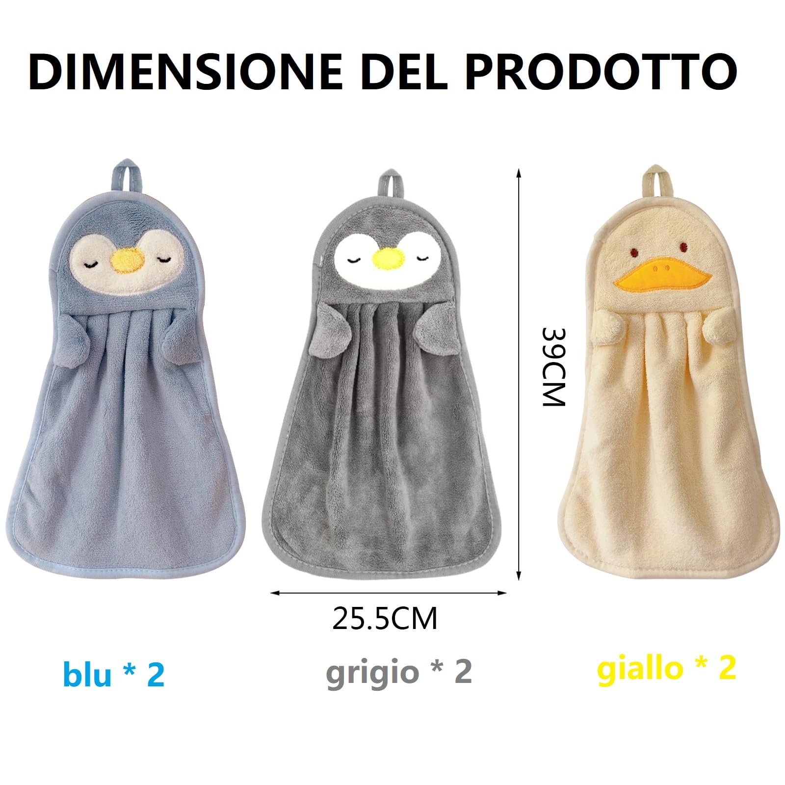 6 Asciugamani Asilo Con Animali - Microfibra Con Gancio Per Bambini - Foto 12