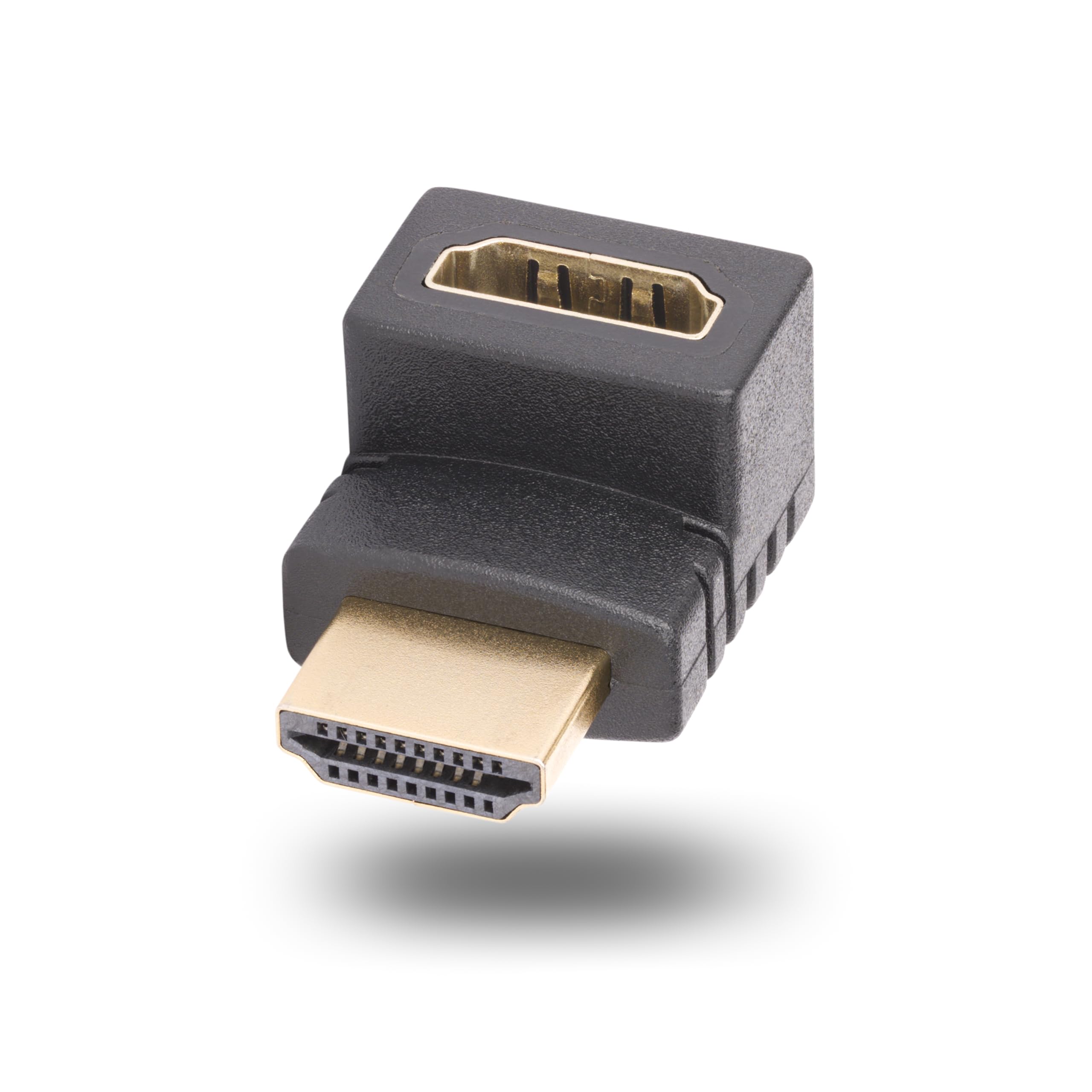 StarTech.com Down Angle HDMI 2.0 Adapter, Male to Female, Vertical 90-Degree Angled HDMI Port Saver, 4K 60Hz, High Speed HDMI Connector Extension, M/F