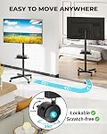 BONTEC Support mobile pour TV avec fonction d'inclinaison, chariot TV roulant pour LED, LCD, OLED de 23 à 60", support jusqu'à 88lbs, VESA max 400x400mm, étagère média ajustable, support TV pour salon, chambre, bureau