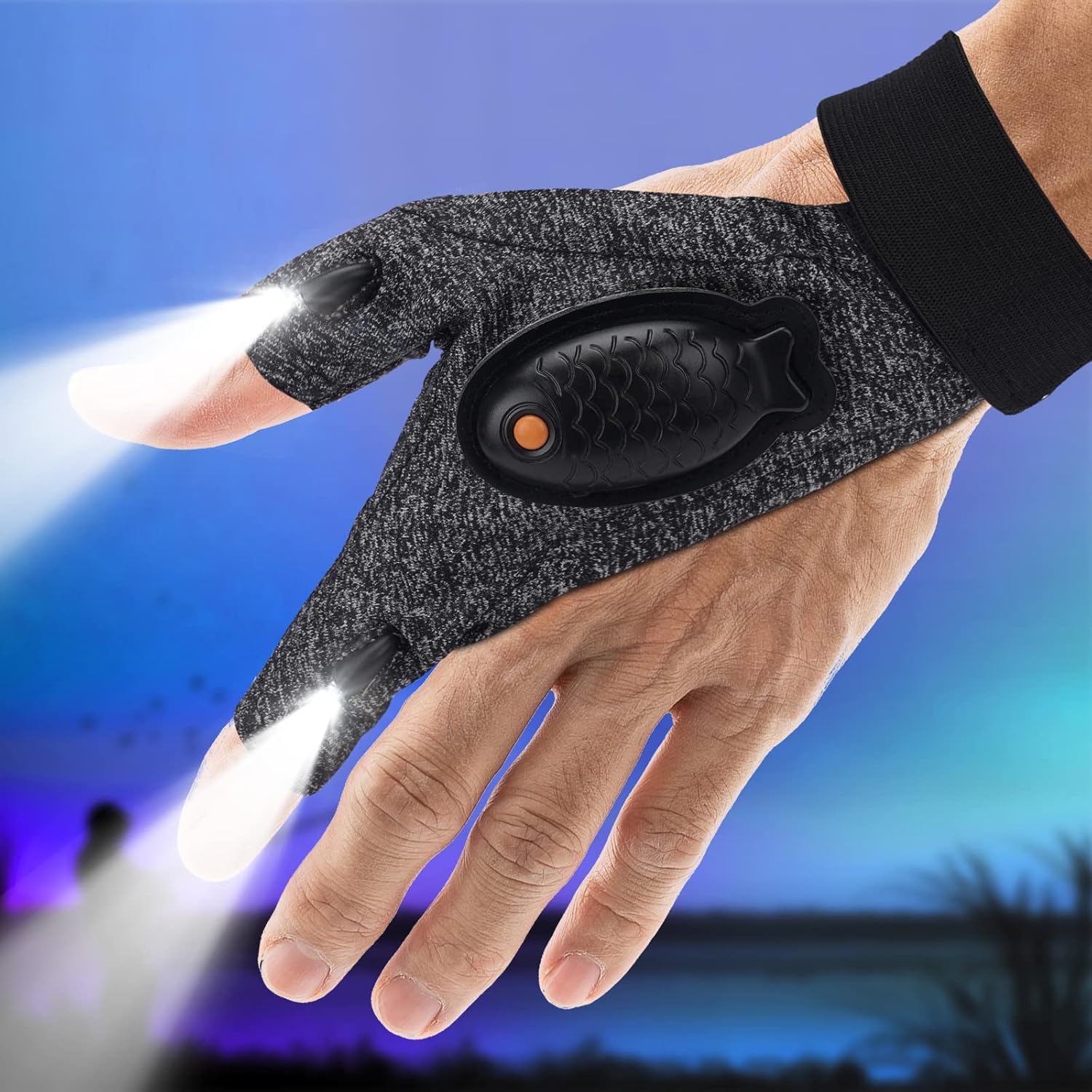 Rechargeable LED Gloves With Waterproof Lights – Stocking Stuffers for Men, Christmas Gifts, Flashlight Gloves, Car Guy Tools, Fishing and Camping Accessories for Adults, Women, Dad