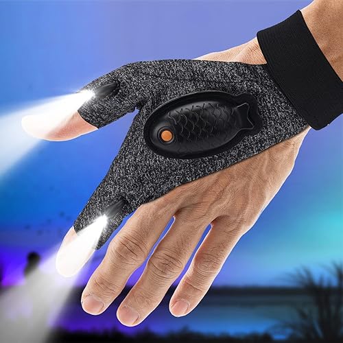 Guantes LED con luces impermeables, regalos para hombres y mujeres, guantes de linterna, herramientas de guante, luces de dedo como accesorios de
