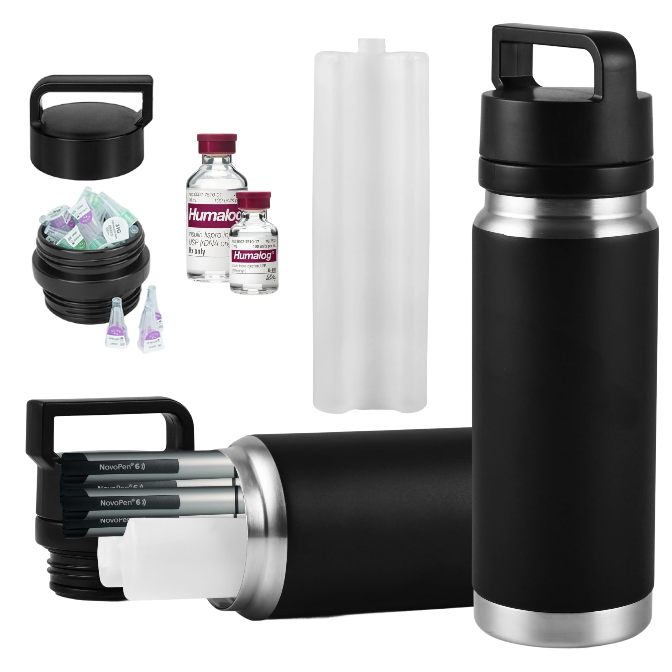 CareVego Jumbo Insulin Cooler Travel Case TSA Approved, 24H 3-6 Pens Medication Travel Case Insulin Pens and Diabetic Supplies Storage-picture-22