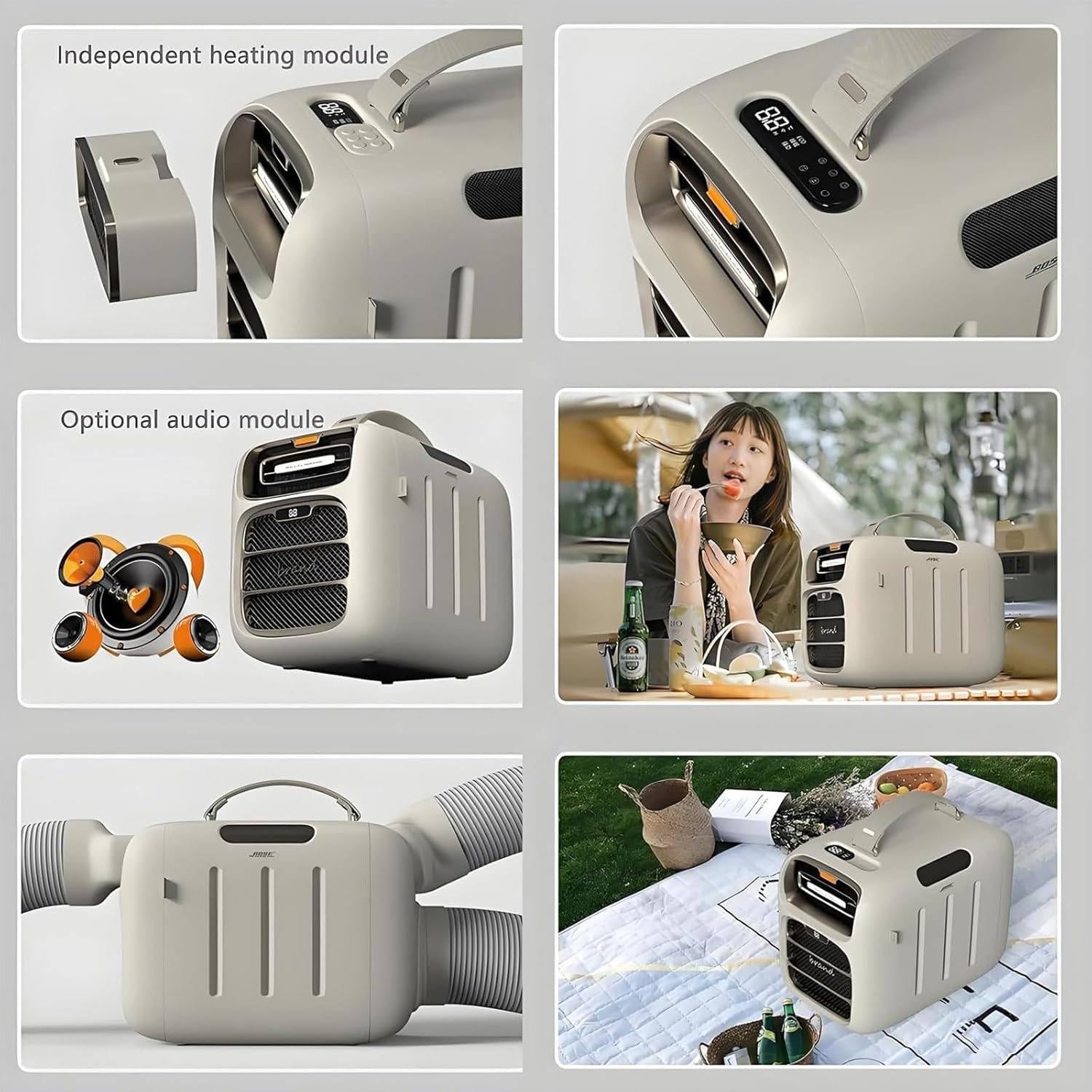 Climatiseur Camping Car,Clim Caravane Inverter Ultra-Fin,Ultra-Silencieux,Refroidissement Chauffage Déshumidification,Pour Suv Bus Camion Véhicule Tout-Terrain Refrigeration&Heating