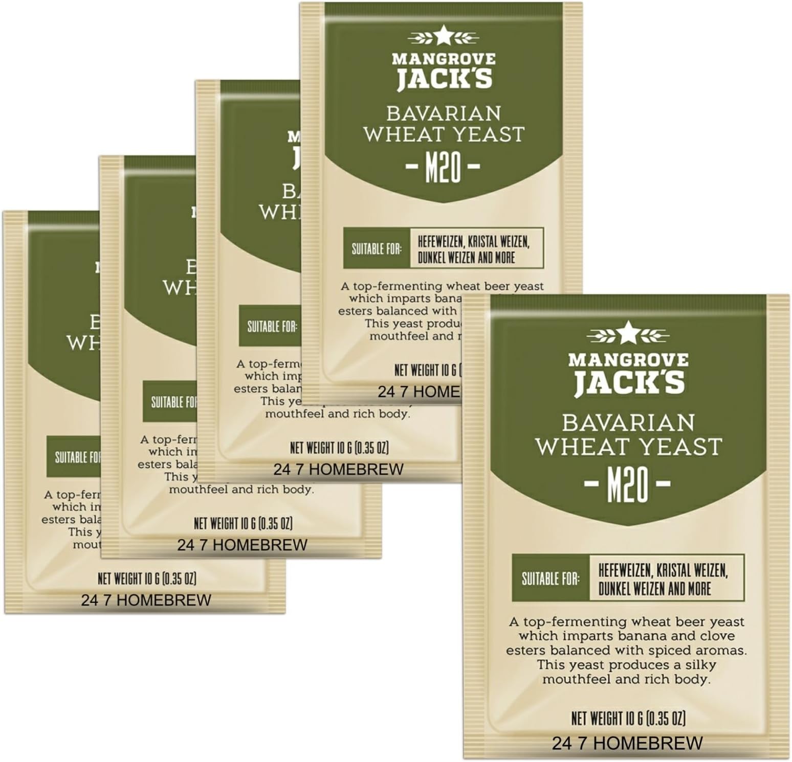 5x Mangrove Jack’s Yeast M20 Bavarian Wheat Craft Series Yeast 10g treats 23L
